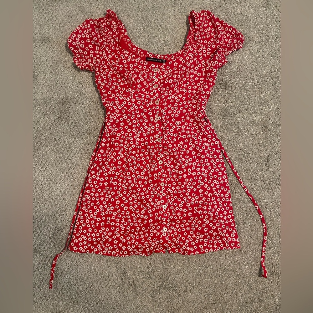 Abercrombie & Fitch Red and White Floral Dress